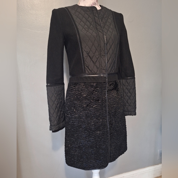 BCBG black wool mixed fabric 3/4 coat xxs - Picture 2 of 7